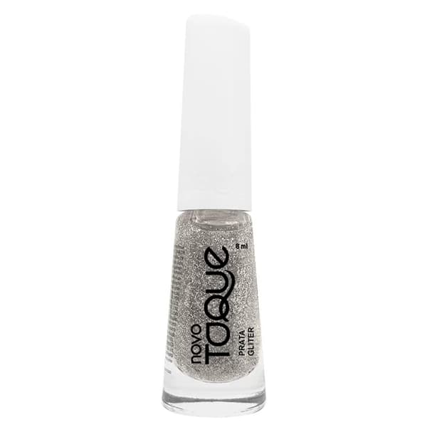 Esmalte Novo Toque Prata Glitter 8ml