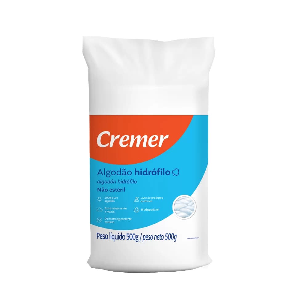 Algodão Hidrófilo em Rolo Cremer 500g
