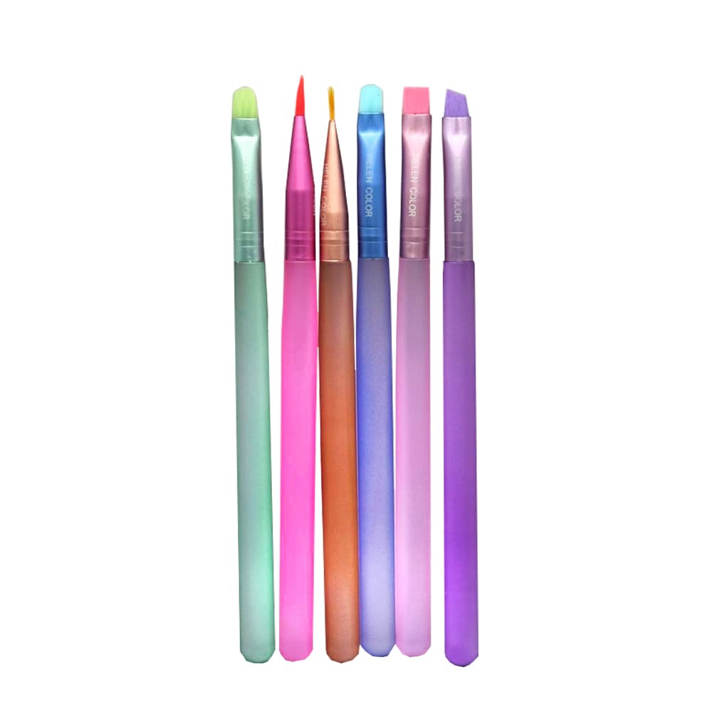 Kit Pincel Colorido Transparente Helen Color 6 unidades