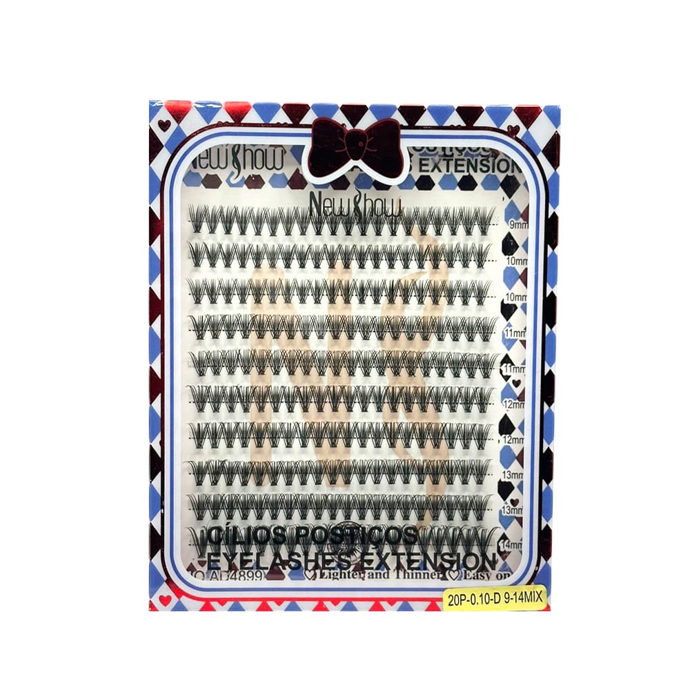 Cílios Tufo New Show Eyelashes Extension 20P-0.10D 9-14 mix
