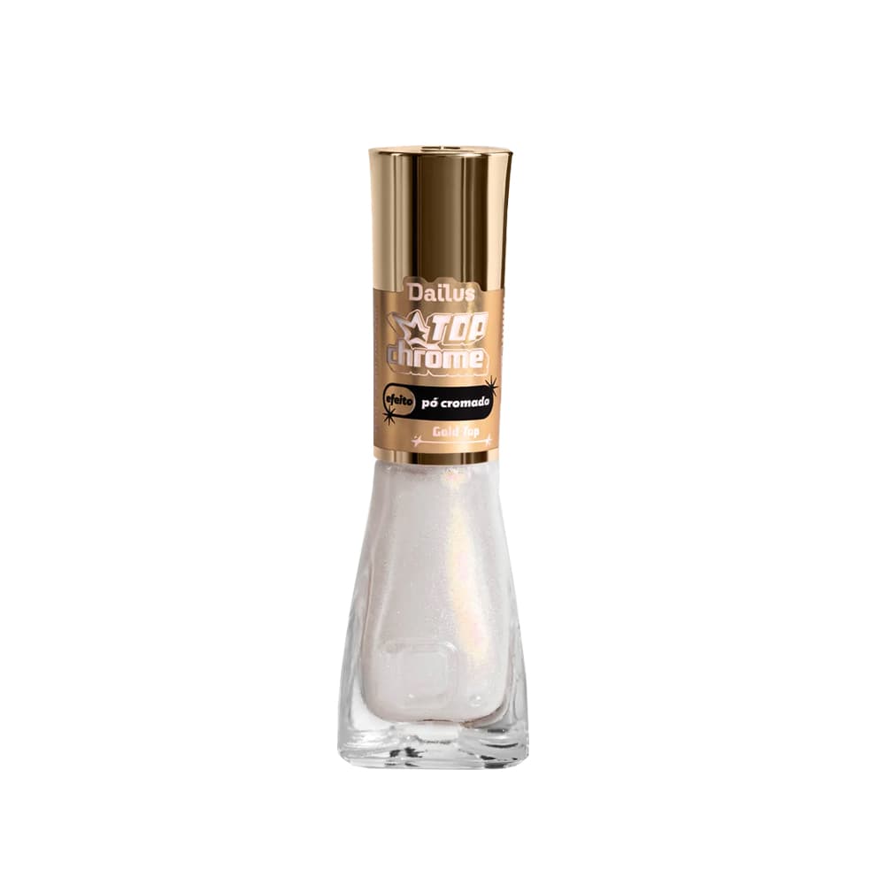 Esmalte Dailus Top Chrome Efeito Po Cromado Gold Top 8ml