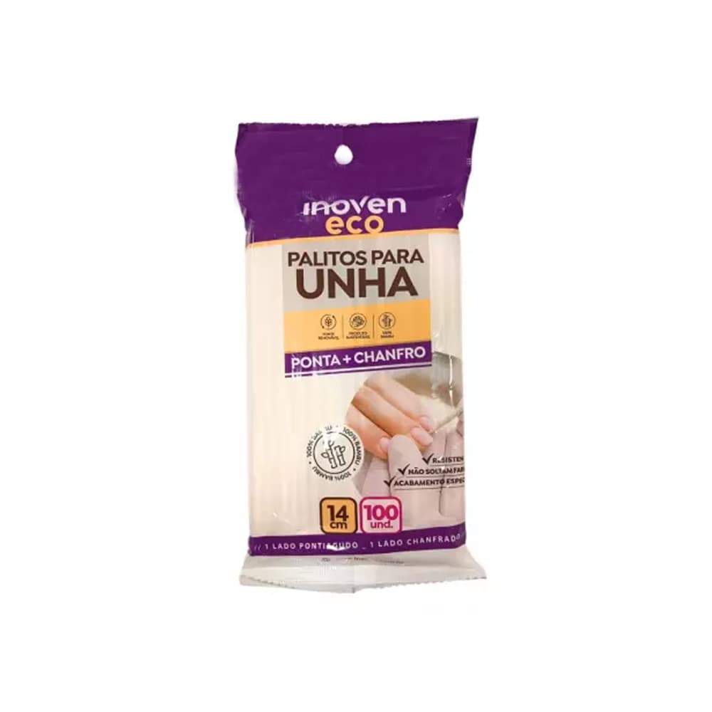 Palito de Bambu Ponta + Chanfro Inoven Eco 100 unidades