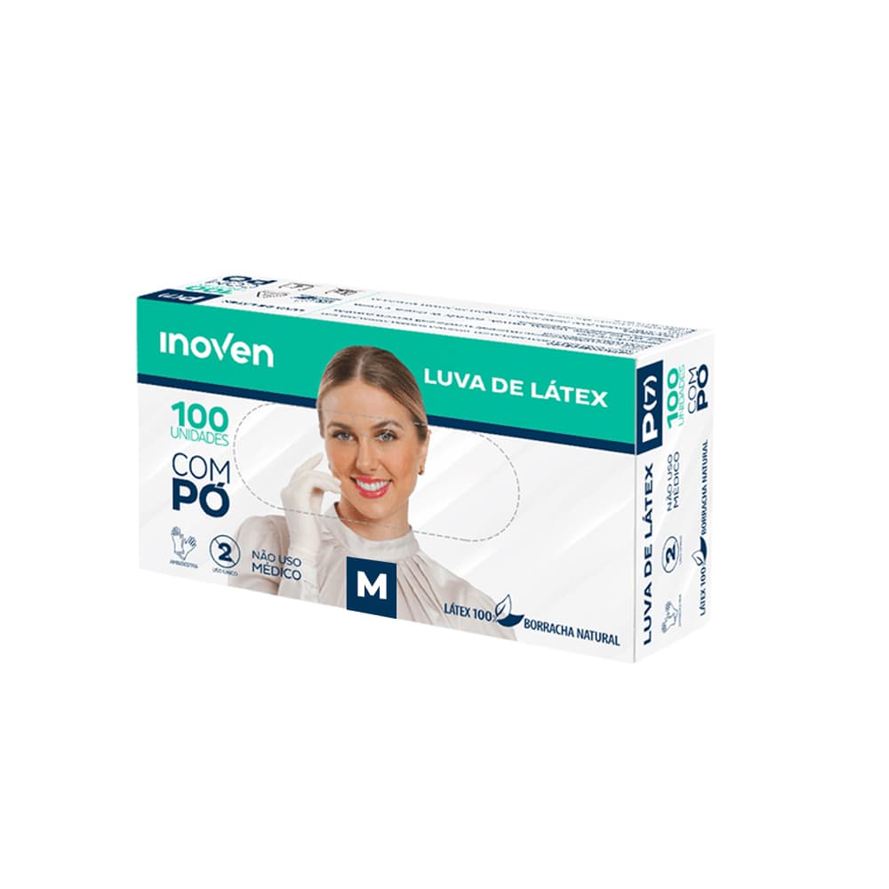 Luva de Latex Inoven Com Pó Tamanho M