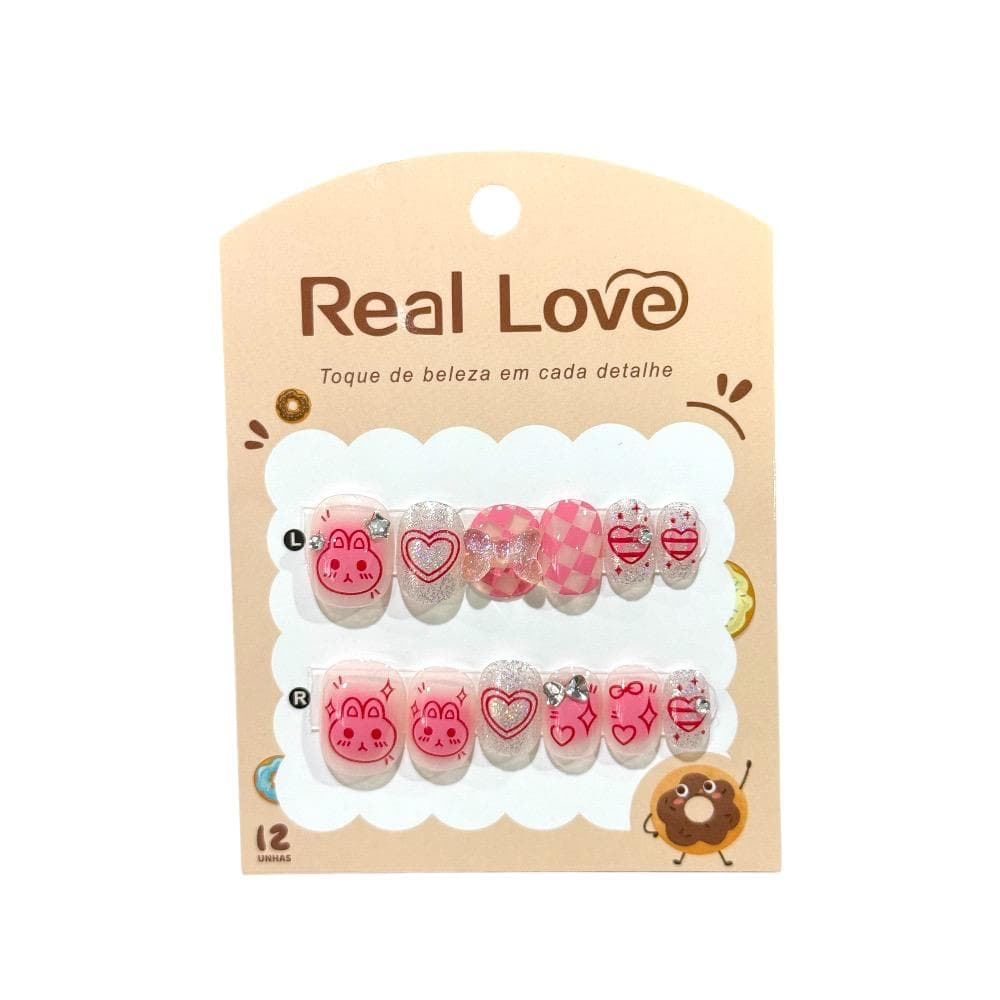 Postiça Infantil Coelhinho Strass Real Love 12 unidades