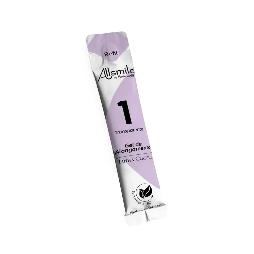 Gel Allsmile by Real Love Transparente 01 15ml Refil