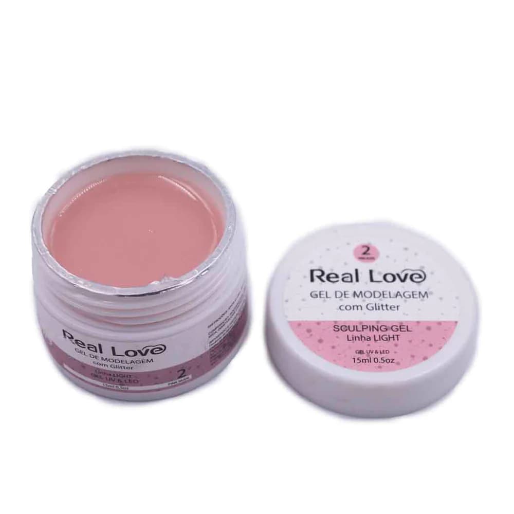 Gel Real Love Pink Nude 2 com Glitter 15ml
