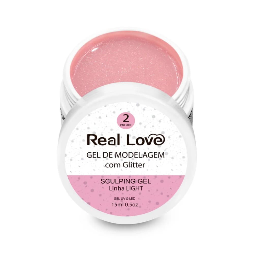 Gel Real Love Pink Nude 2 com Glitter 15ml