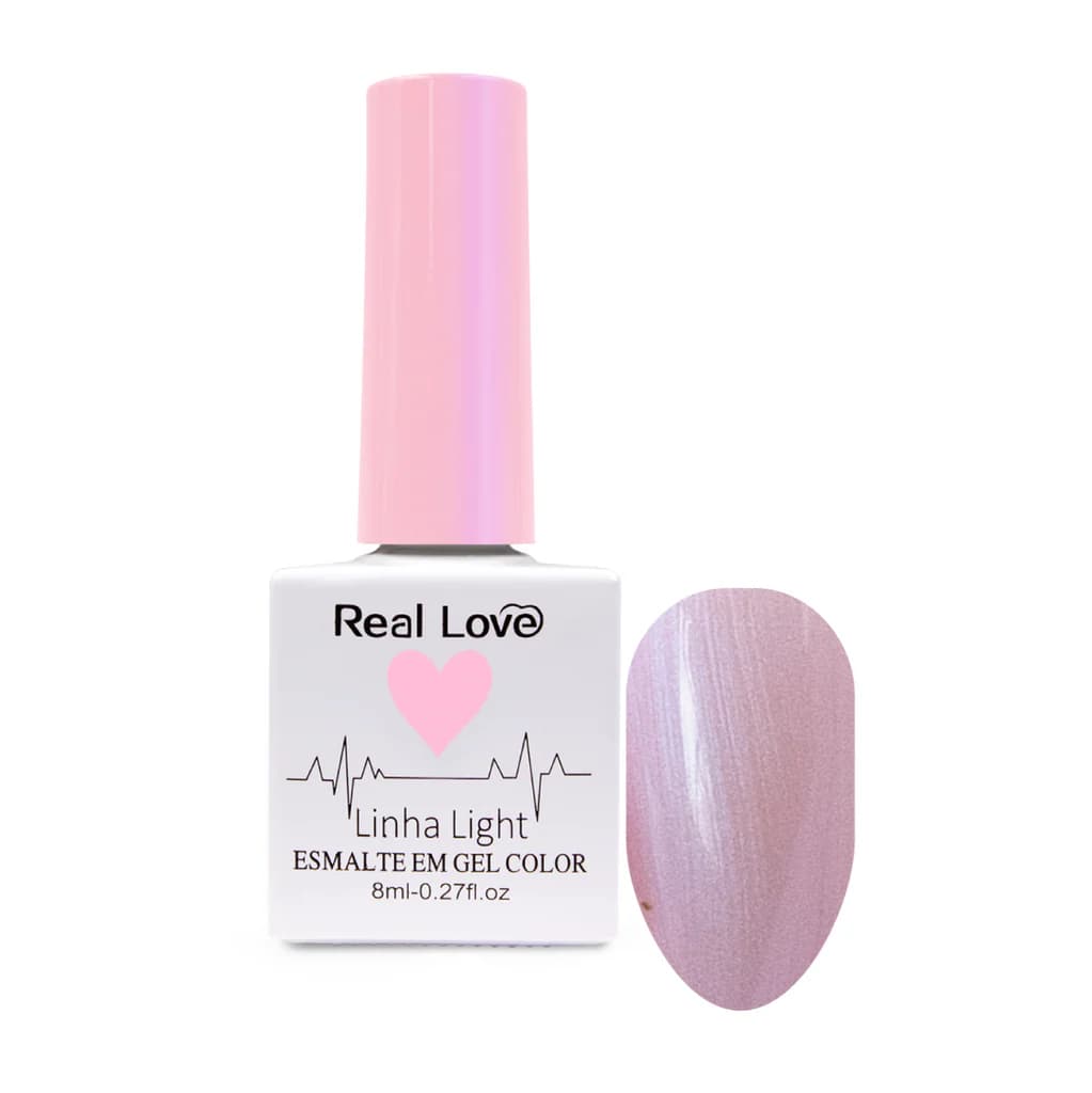 Esmalte em Gel Real Love Coração Rose Cintilante 8ml 190