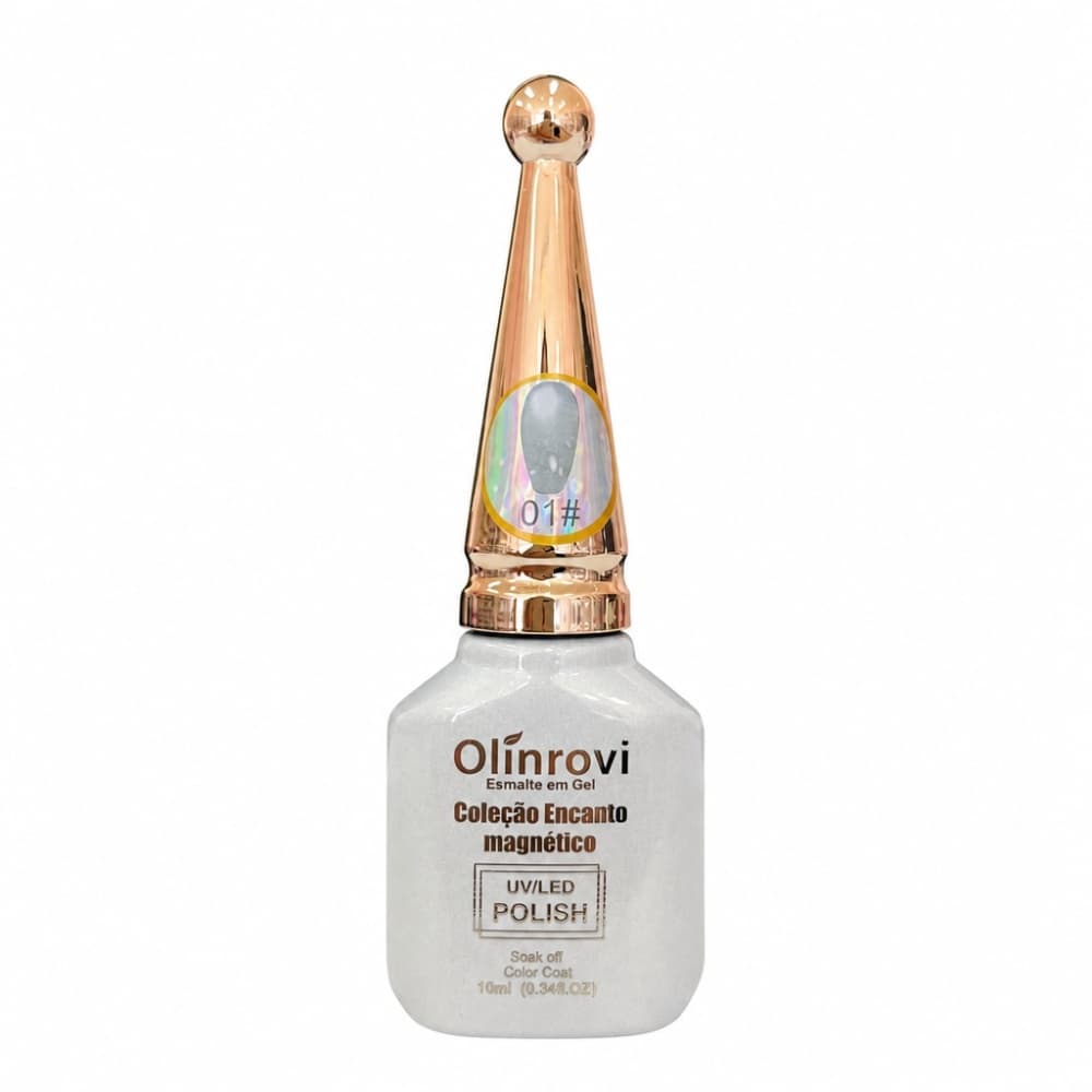 Esmalte em Gel Coleção Encanto Magnético Olínrovi Prata 10ml 001