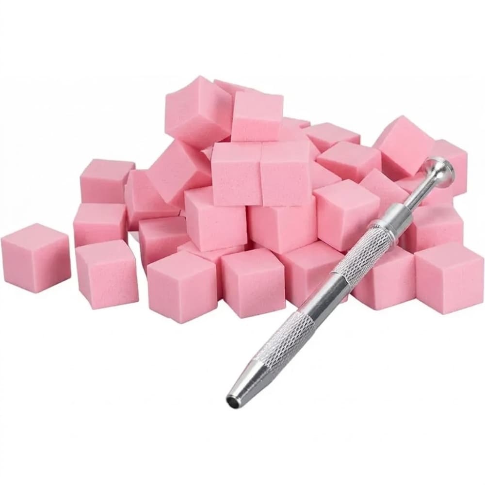 Esponja Para Esfumar Com Agarrador Rosa