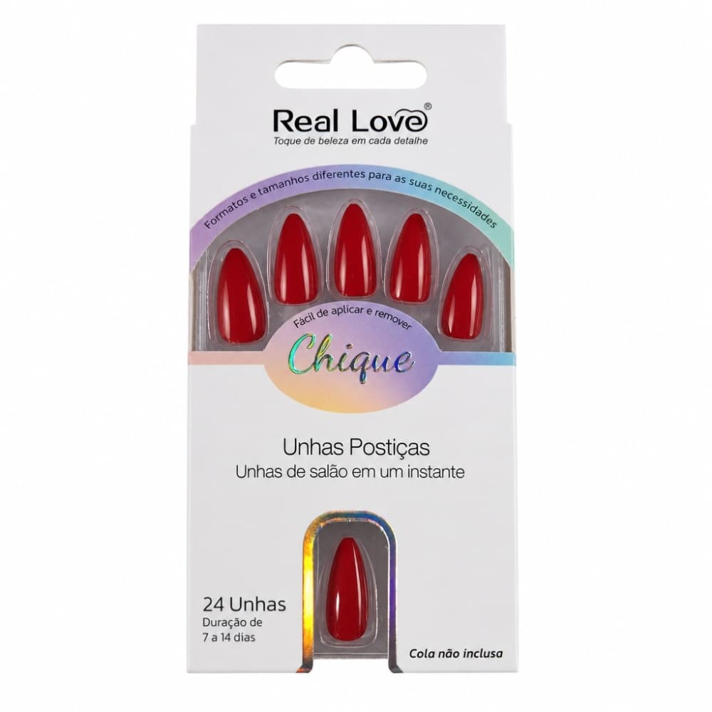 Postiça Chique Real Love Vermelho 24 unidades