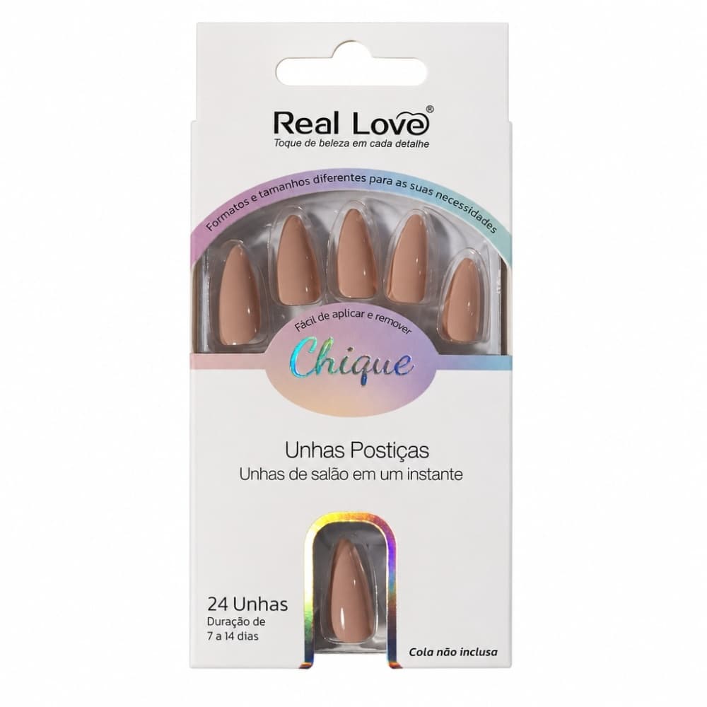 Postiça Chique Real Love Nude 24 unidades