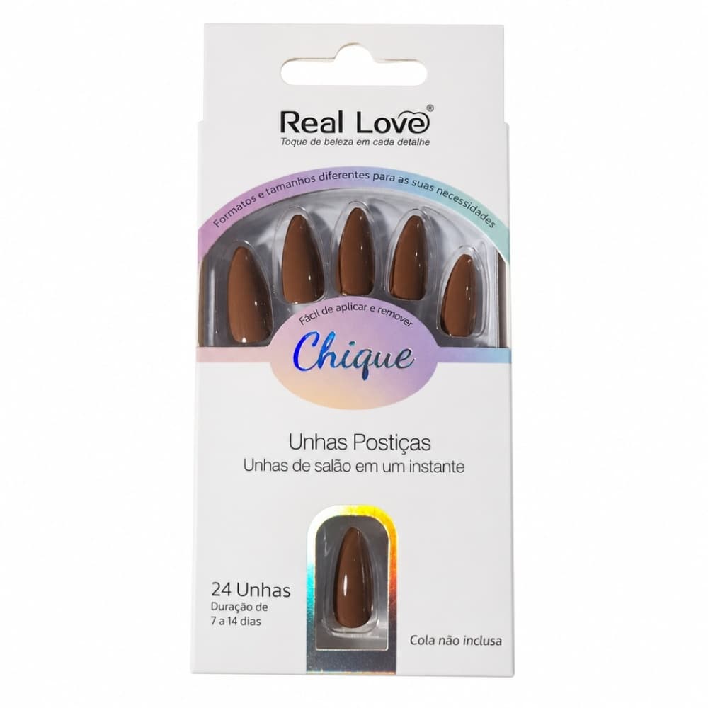 Postiça Chique Real Love Marrom 24 unidades
