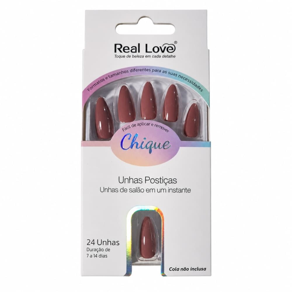 Postiça Chique Real Love Nude Rose 24 unidades