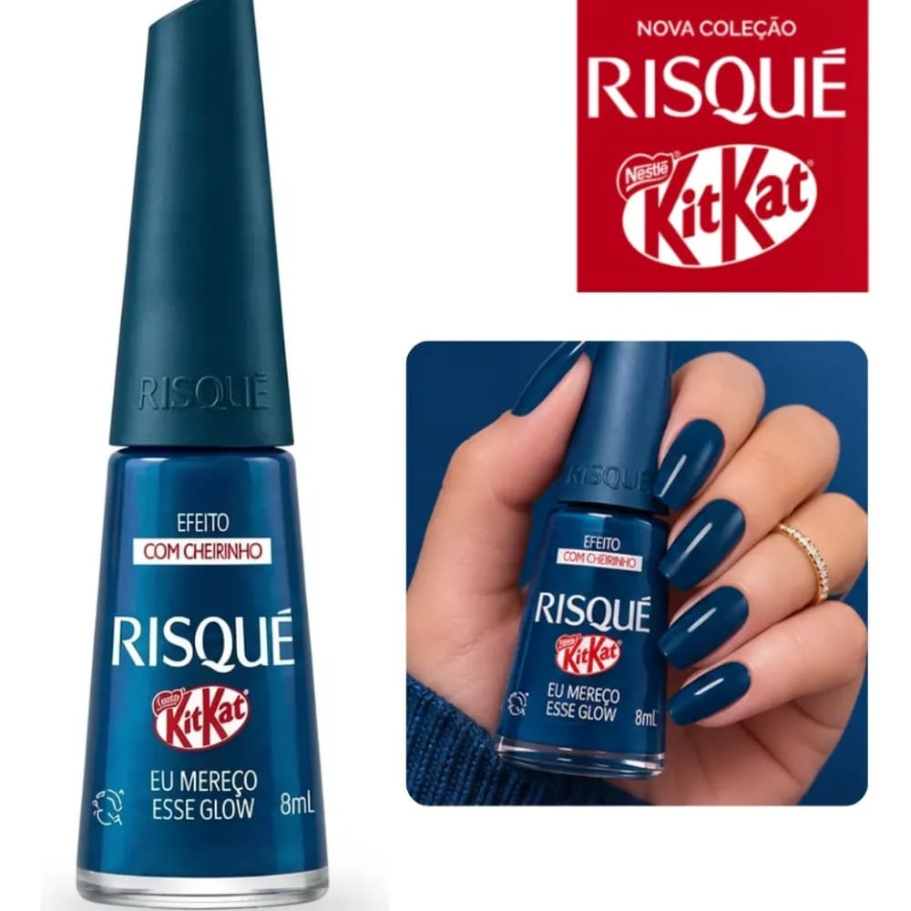 Esmalte Risque Coleção Kitkat Eu Mereço Esse Glow 8ml