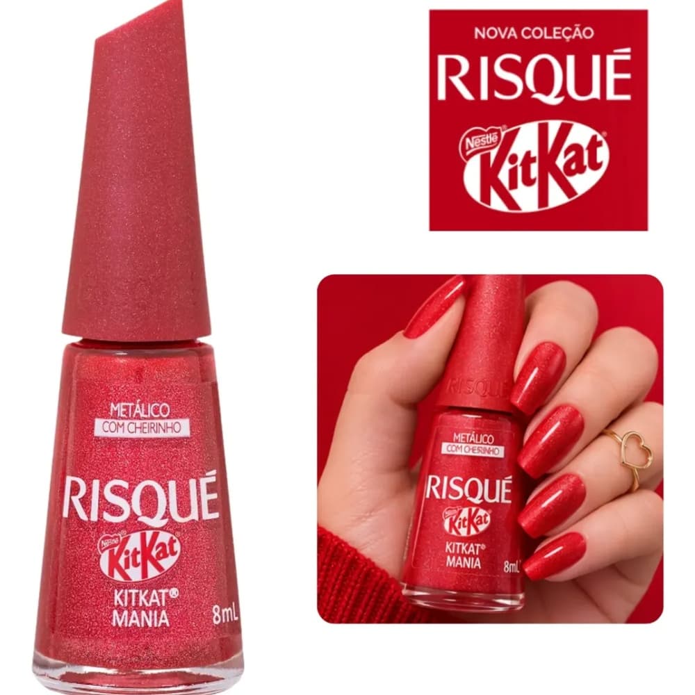 Esmalte Metálico Risque Kitkat Mania Com Cheiro De Chocolate