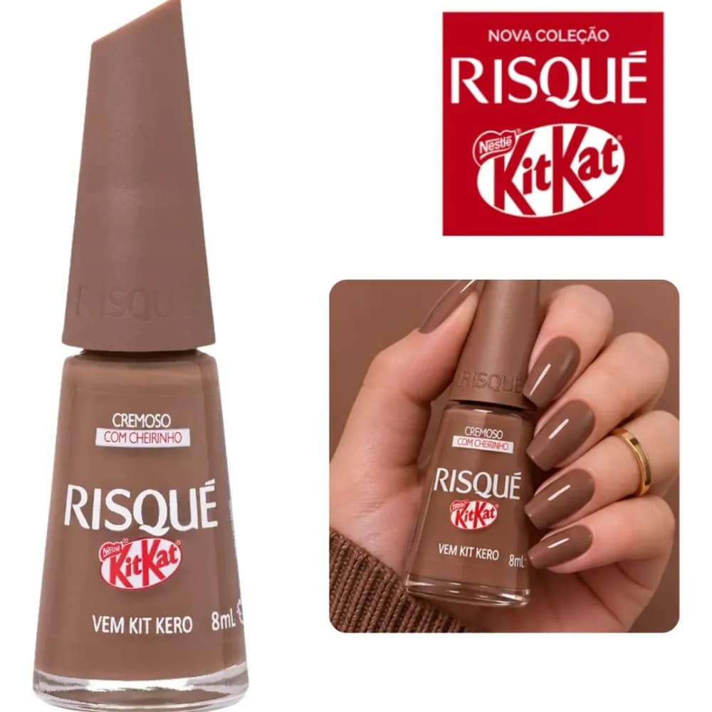 Esmalte Risque Coleção Kitkat Vem Kit Kero Com Fragância 8ml