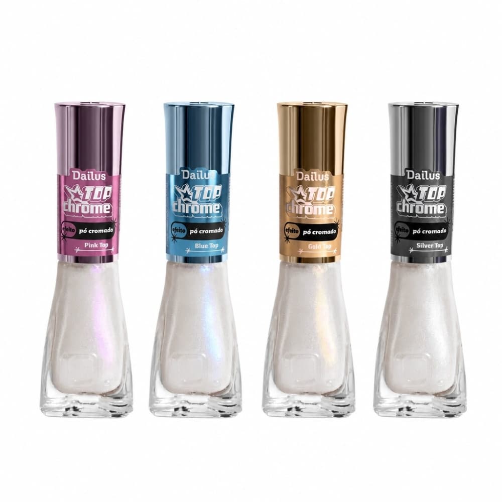 Kit Esmaltes Coleção Top Chrome Dailus 4 unidades