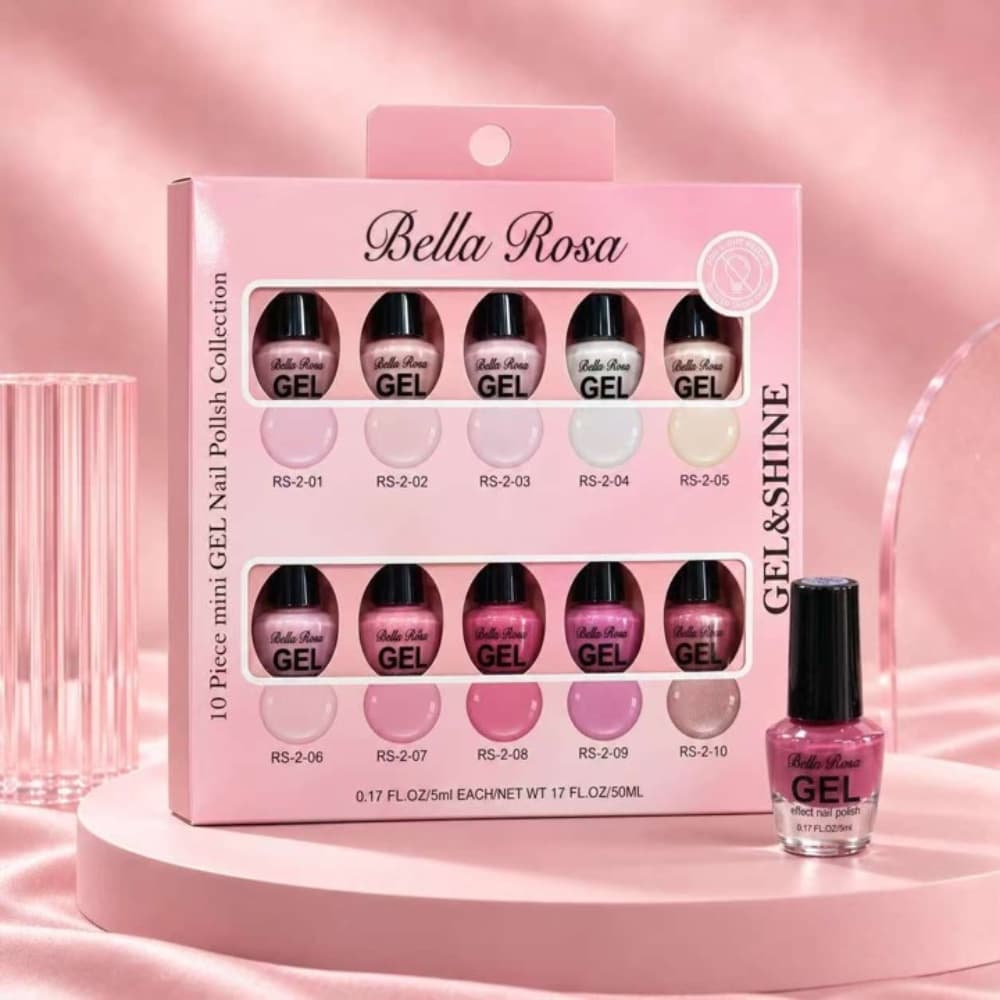 Kit Esmaltes Tradicionais Bella Rosa Tons de Rosa 10 unidades