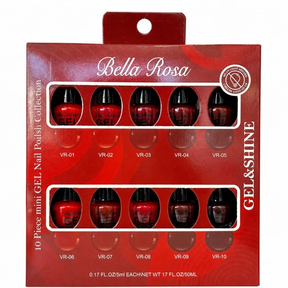 Kit Esmaltes Tradicionais Bella Rosa Tons de Vermelho 10 unidades