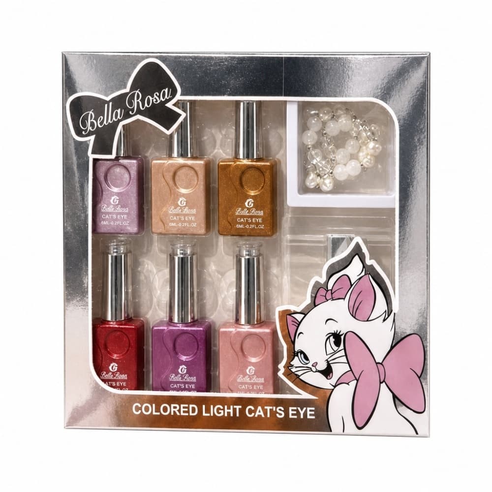 Kit Esmalte em Gel Bella Rosa Magnetico Meow 6 unidades
