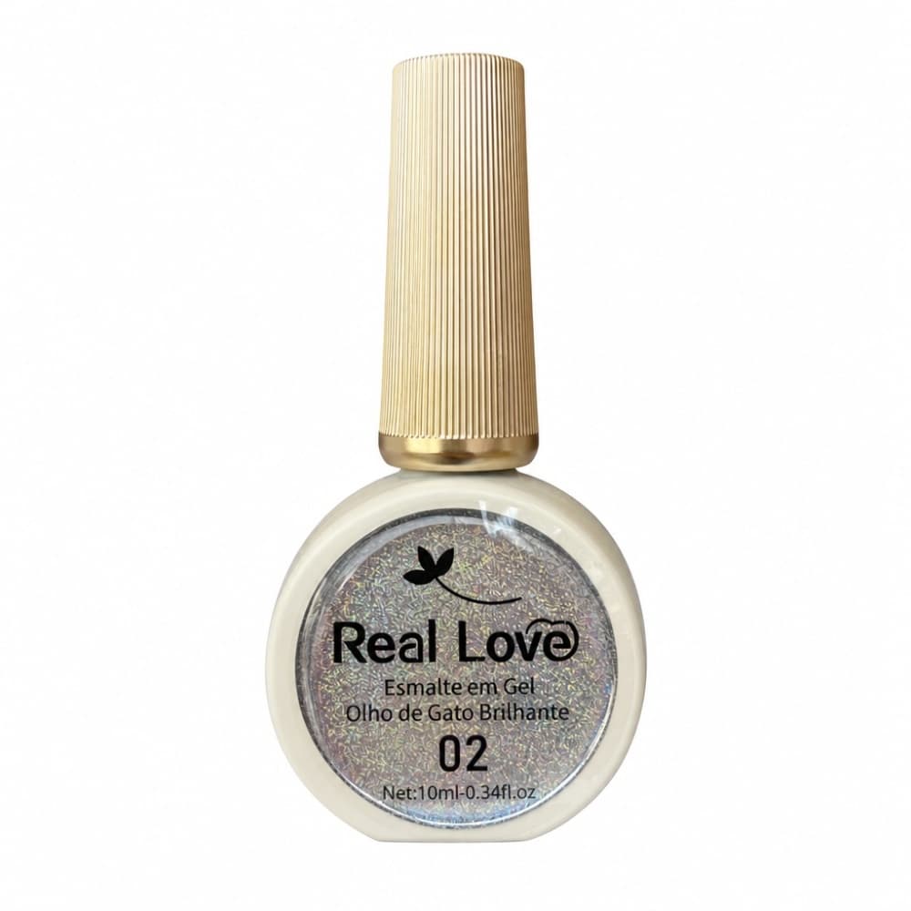 Esmalte em Gel Olho de Gato Brilhante Champanhe 002 Real Love 10ml