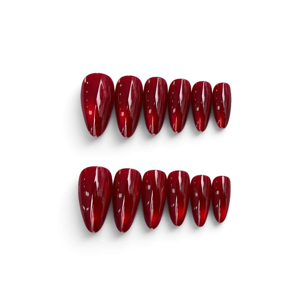 Postiça Almond Vermelho Nice Beauty 12 peças