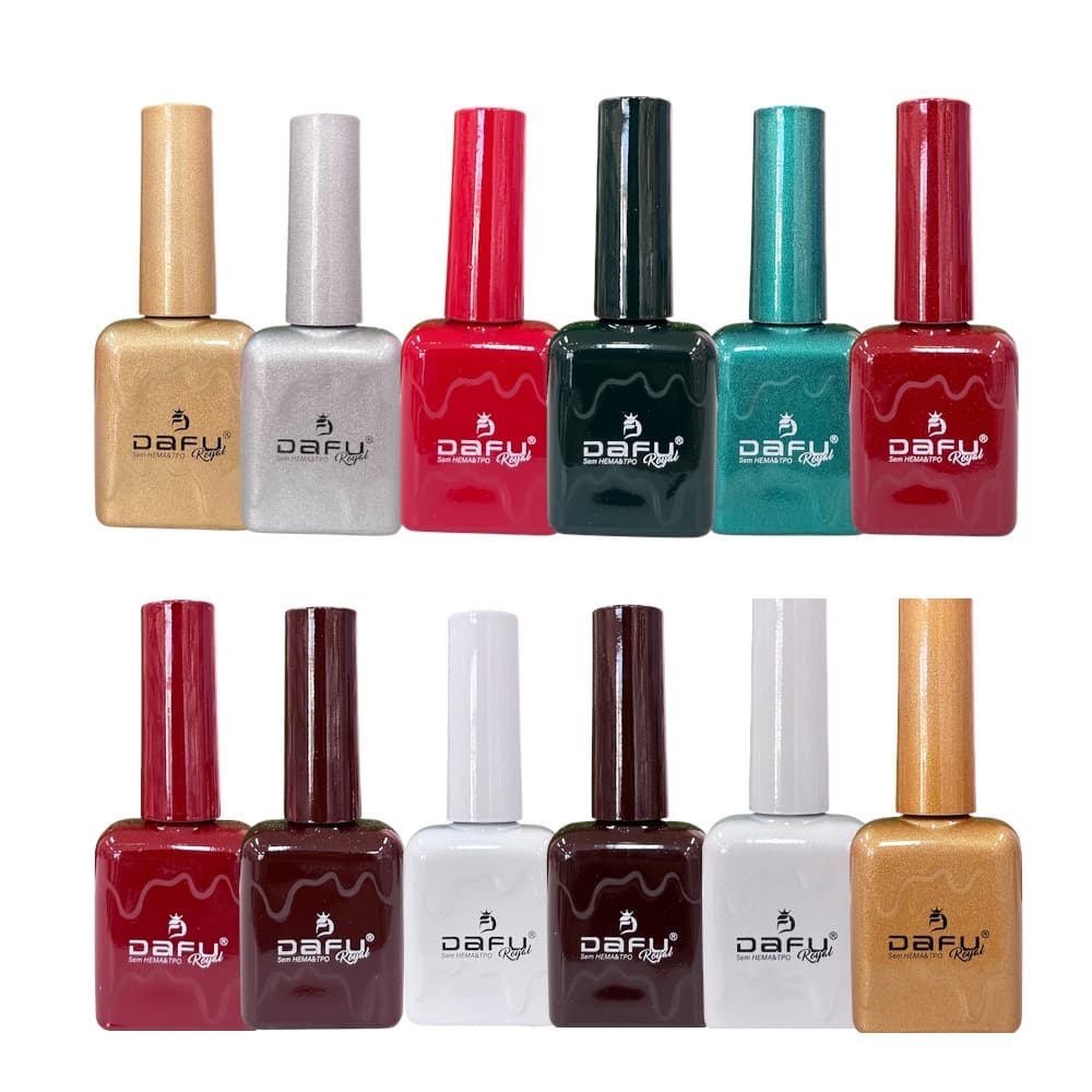Kit Esmaltes em Gel Dafu Coleção Natal 12 unidades