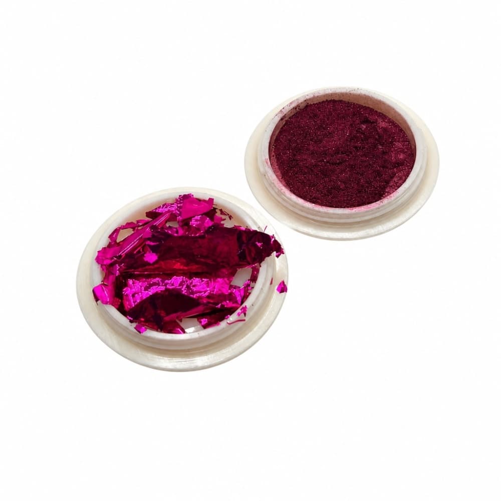 Kit Folha de Ouro e Pó Cromado Rosa 2 unidades