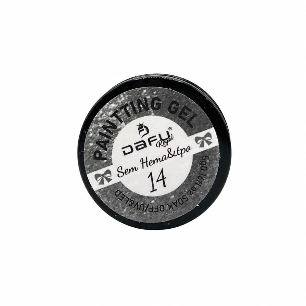 Gel Painting Prata com Glitter 014 Dafu Royal 5g