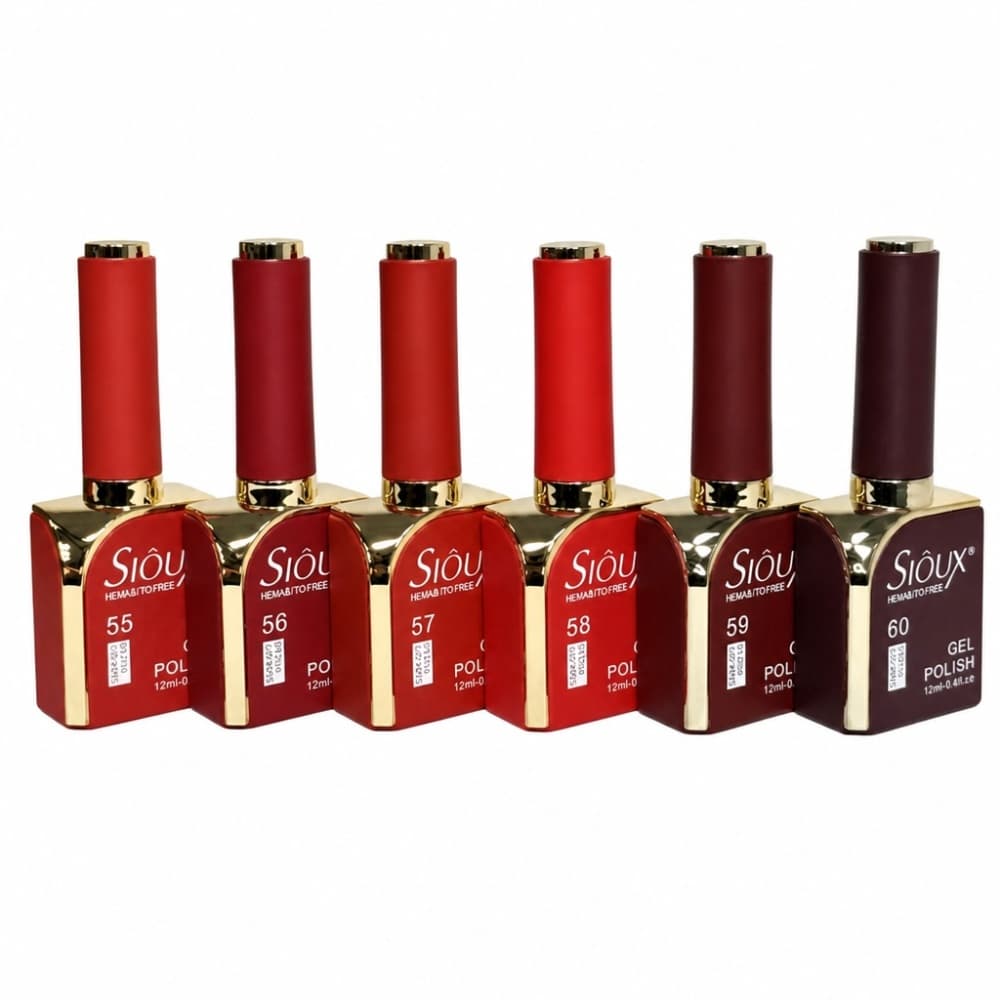 Kit Esmaltes em Gel Sioux Red Carmine 6 unidades